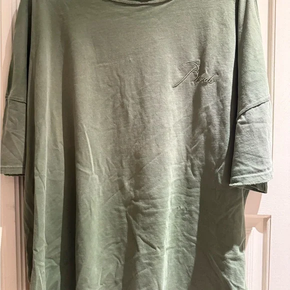 NWT Rhude Olive Reverse Tee